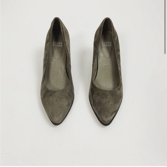 Eileen Fisher Hawk Suede Wedge Heels - Picture 2 of 6